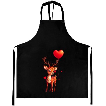 Discover Adorable deer with heart shaped balloon. Aprons