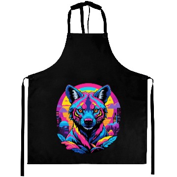 Discover Neon Wild - Urban Hyena Portrait Aprons