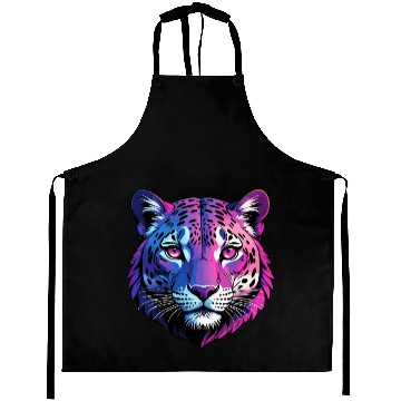 Discover Vibrant Pop Art Leopard Aprons