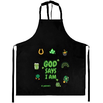 Discover God says i am St Patricks Day Aprons
