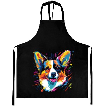 Discover Watercolor Colorful Corgi Aprons