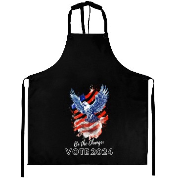 Discover Be the Change: Vote 2024! - Eagle & Flag Design Aprons