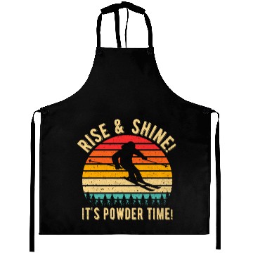 Discover Vintage Sunset 80s Ski Funny Cute Winter Retro Aprons