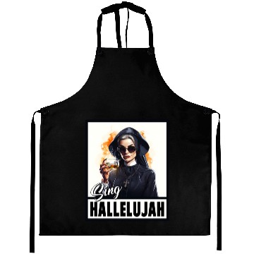 Discover Sexy Nun Drinks Alcohol Funny Saying Aprons