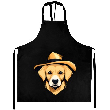 Discover Golden Retriever with Safari Hat Aprons