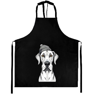 Discover Funny Great Dane with cap Aprons