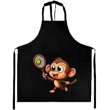 Discover Monkeys in Tennis and Badminton Duel - Hilarious Aprons