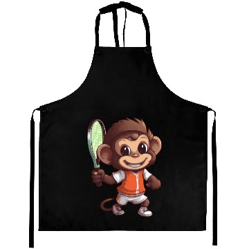 Discover Monkeys in Tennis and Badminton Duel - Hilarious Aprons