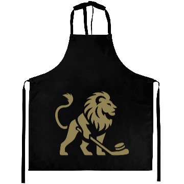 Discover Lion Hockey Player Silhouette Aprons