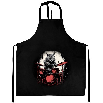 Discover Paws and Percussion Cat Drummer,cats lovers Aprons