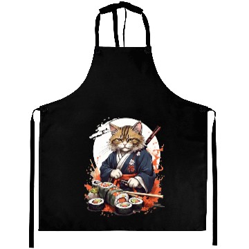 Discover Cat Samurai Sushi Aprons