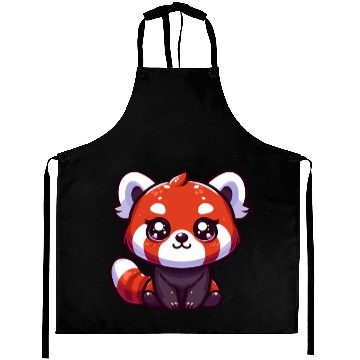 Discover Playful Red Panda Cartoon Aprons