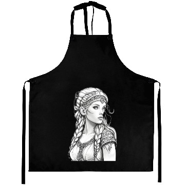 Discover Viking female hairstyles grayscale Aprons