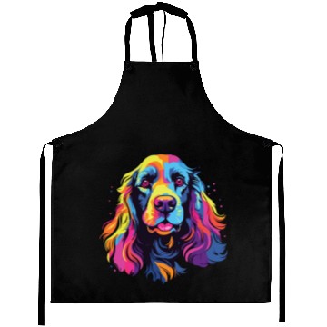 Discover Watercolor Colorful American Cocker Spaniel Aprons