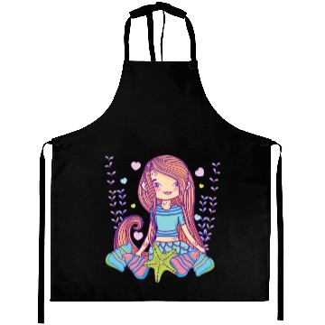 Discover Cute mermaid cartoon Aprons