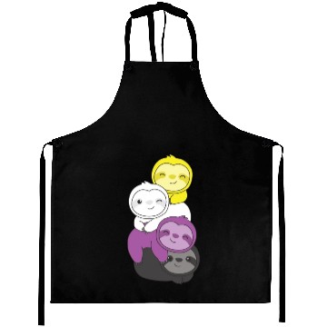 Discover Nonbinary Flag Pride Lgbtq Cute Sloth Pile Aprons