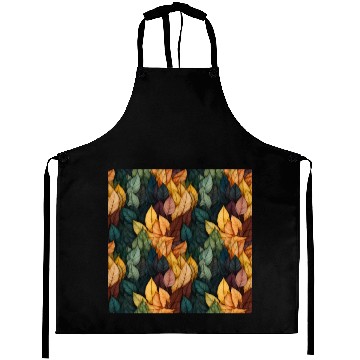 Discover Colorful Fall Leaves Pattern Aprons