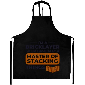 Discover Master of Stacking Humorous Bricklayer Brick Mason Aprons