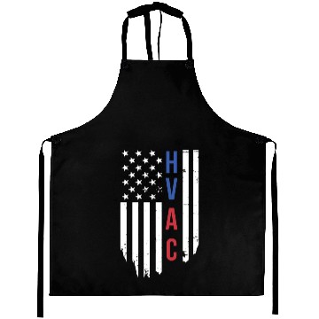 Discover HVAC Technician US American Flag HVAC Mechanic Aprons