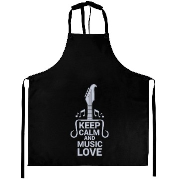 Discover Keep Calm and Music Love Aprons