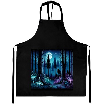 Discover Mystic Moonlit Enchanted Forest Aprons