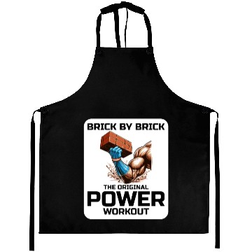 Discover Bricklayer Bricklaying Humor Power Workout Funny Aprons