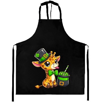 Discover St. Patrick's Day Giraffe with Bubble Tea Aprons