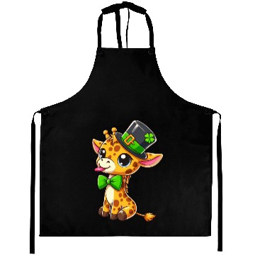 Discover St. Patrick's Day Giraffe: Cute Kawaii Style Aprons