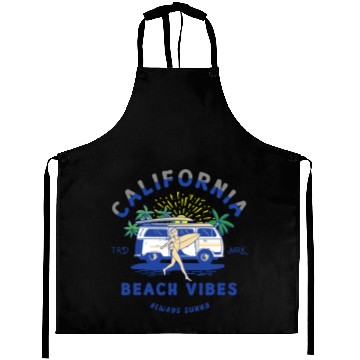 Discover California Beach Vibes Retro Camper Van Aprons
