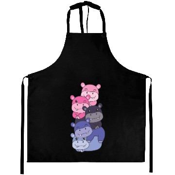 Discover Omnisexual Flag Pride Lgbtq Cute Hippo Stack Aprons