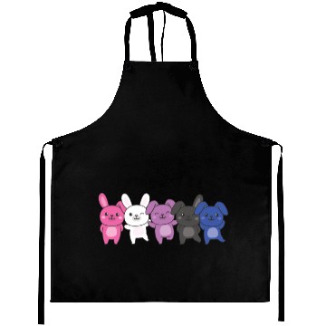 Discover Genderfluid Flag Pride Lgbtq Cute Bunny Pile Aprons