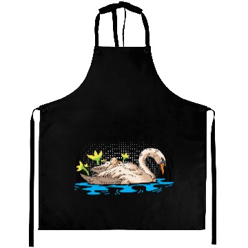 Discover Mother Child Swan Zookeeper Gift Aprons