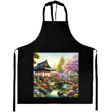 Discover Spring Serenity in Japanese Garden Aprons