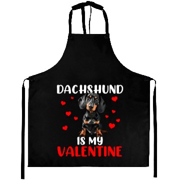 Discover dachshund is my valentine, dog valentines Aprons