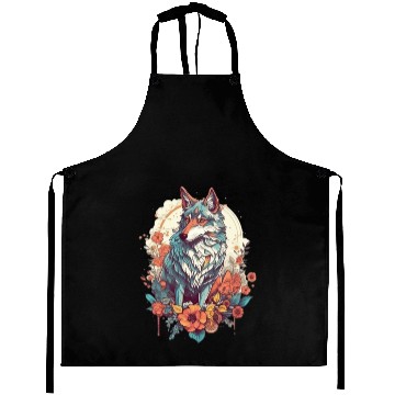 Discover Colorful Wolf Aprons