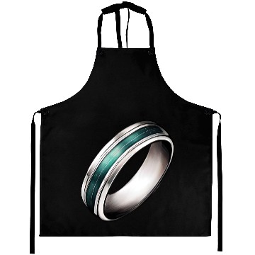Discover Silver Ring With Green Inlay Jewelry Aprons
