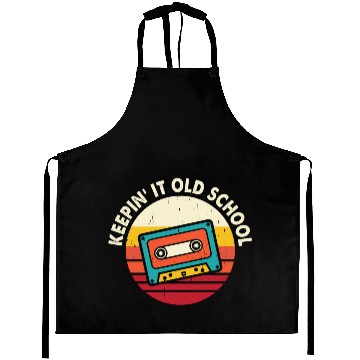 Discover Keepin it old school mixtape cassette Aprons