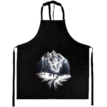 Discover Winter is here ,snowy mountains nature Aprons