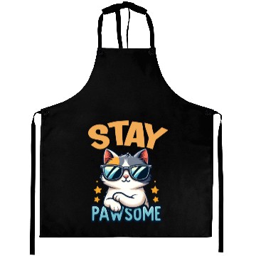 Discover Stay Pawsome Cat for a Cat owner cat lover Aprons