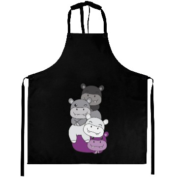 Discover Asexual Flag Pride Lgbtq Cute Hippo Bunch Aprons