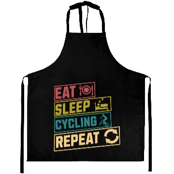 Discover Eat sleep cycling repeat hobby Aprons