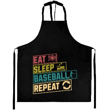 Discover Eat sleep baseball repeat hobby Aprons