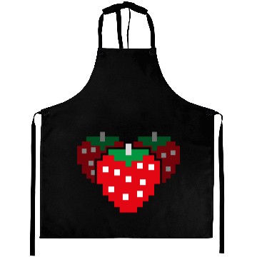 Discover 8 Bit Pixel Strawberry 80s Video Game 100 Days of Aprons