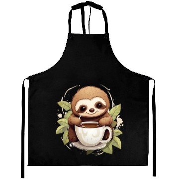Discover Cute Sloth Coffee Lover Aprons