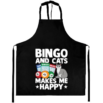 Discover Bingo And Cats Makes Me Happy Aprons