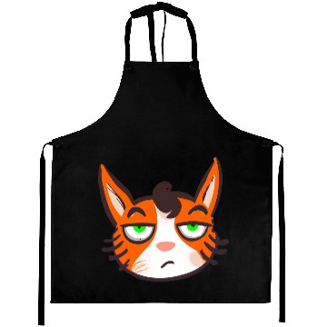 Discover Orange Grumpy Cat Green Eyes Aprons