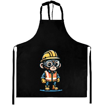 Discover Cute Monkey Construction Worker Aprons