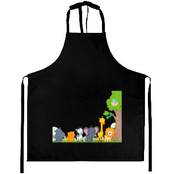 Discover Multi zoo animals lion giraf elephant Aprons