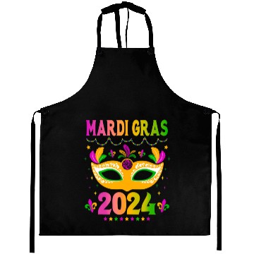 Discover Mardi Gras 2024 Funny Mardi Gras Mask Costume Aprons