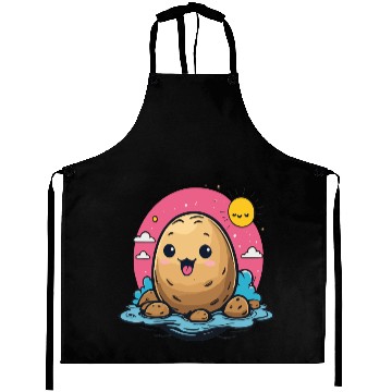 Discover Kawaii Potato go to swimming Aprons